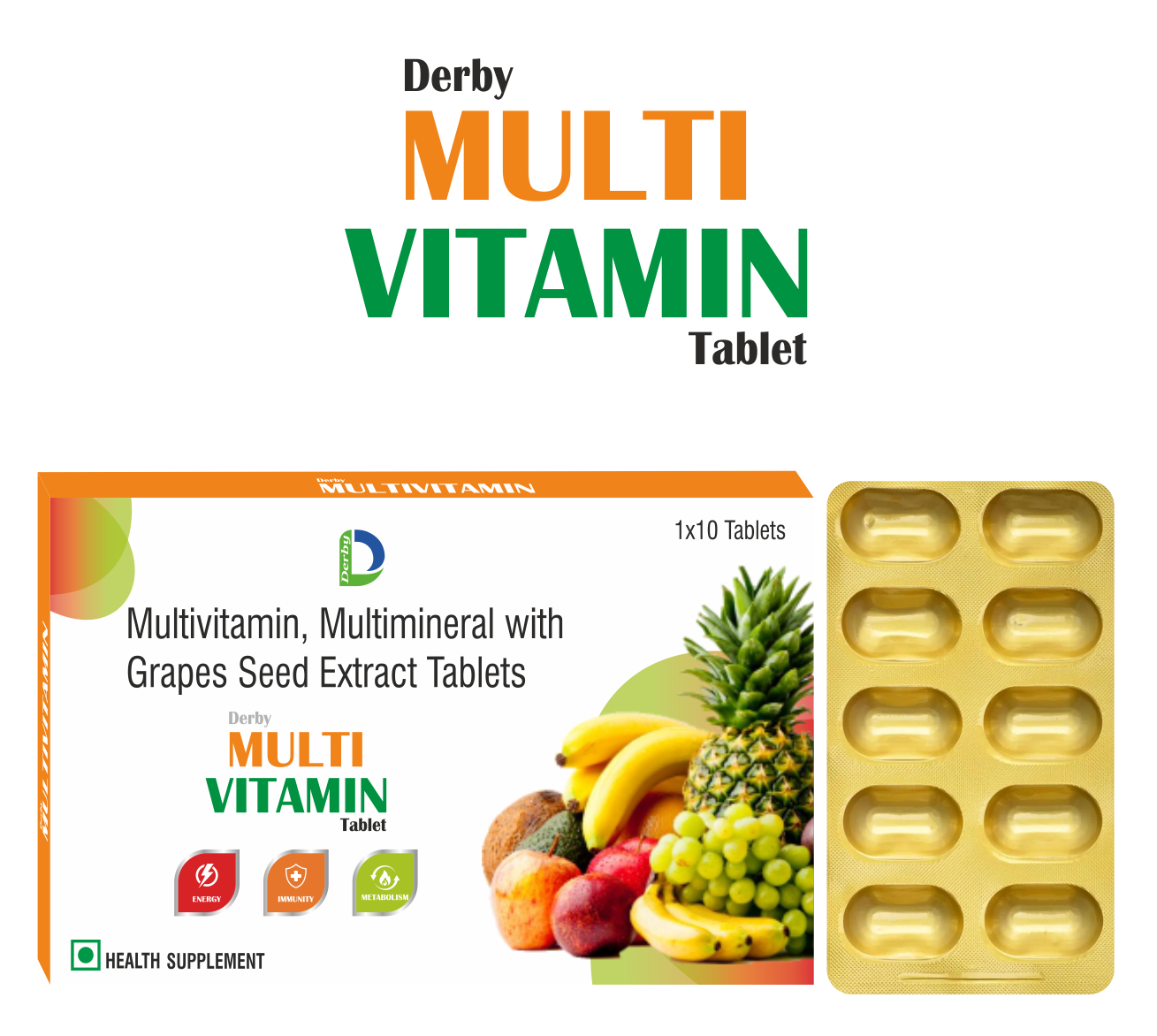 MULTIVITAMIN tablet pack — Derby Lifescience