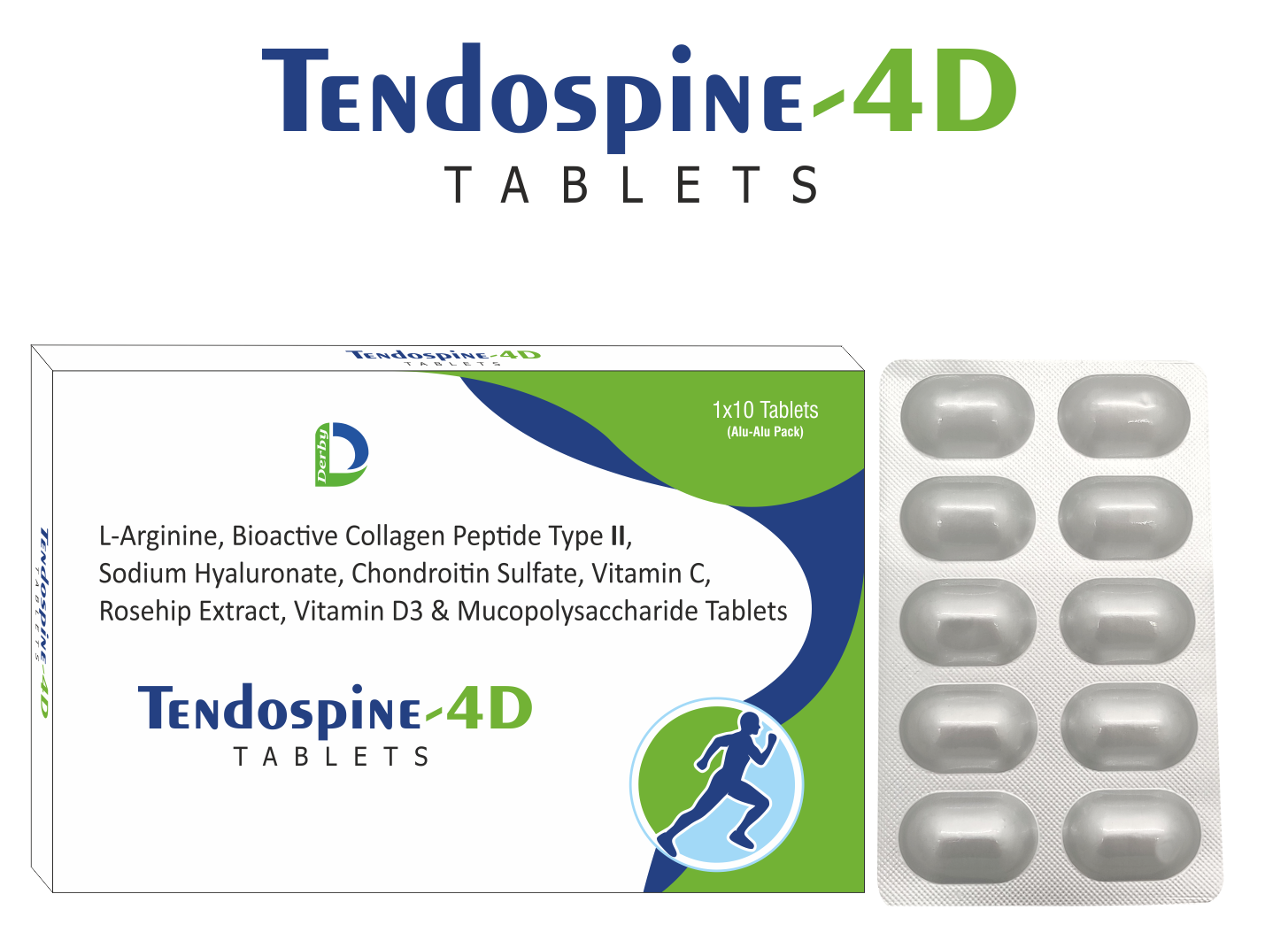 TENDOSPINE-4D tablet pack — Derby Lifescience
